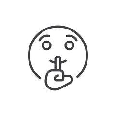 Shushing face Logo symbol outline set