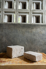 simple and minimalist stone block, copy space and for product display needs.