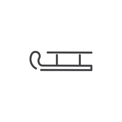 Sled icon Logo symbol outline set
