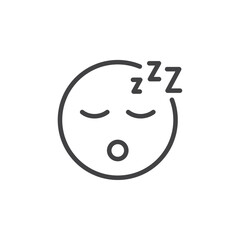 Sleeping face icon Logo symbol outline set