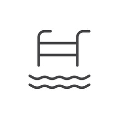 Fototapeta premium Swimming pool icon Logo symbol outline set