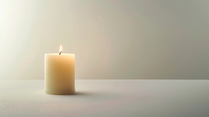 Cozy Ambiance with a Lit Candle Generative AI