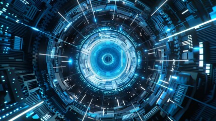 Fototapeta premium Futuristic Tech Composition with Circuit Board Elements Generative AI