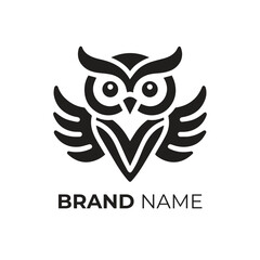 Owl logo design icon vector art illustration