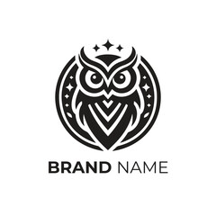Owl logo design icon vector art illustration