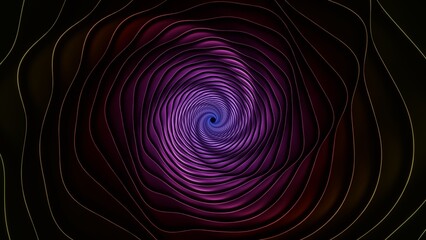 Abstract Neon Swirling Vortex in Purple and Red Hues