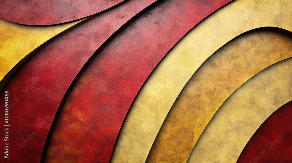 Aufkleber abstract red and yellow layered texture creates a dynamic visual flow, ai
