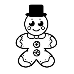 Gingerbread man coloring page printable festive Christmas fun