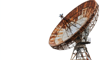 Earth receiving station in a remote desert location, where satellite signals are decoded and transmitted to control centers. The scene symbolizes global connectivity and the seamless flow of informati