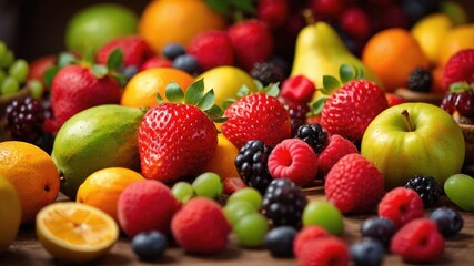 Obraz premium A burst of color, vibrant fruit sings of freshness.