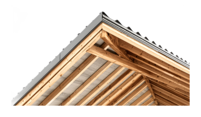 Roof construction details, isolated on a white background