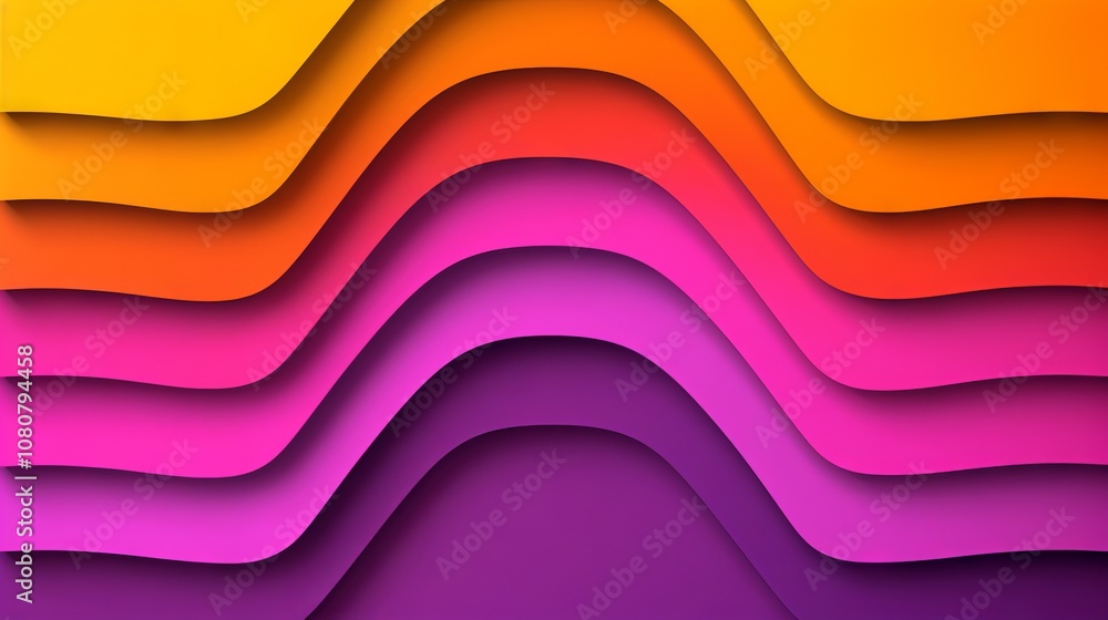 Aufkleber abstract colorful wavy lines pattern with gradient color.