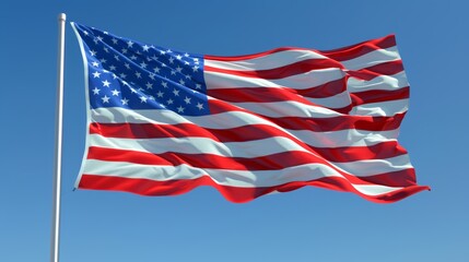 Patriotic Symbol of Unity Against a Clear Blue Sky Generative AI