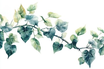 Botanical Wonderland: Hand Painted Ivy Plant Illustration for Nature Decoration