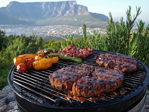 Enjoy a memorable south african braai experience with a stunning view of table mountain