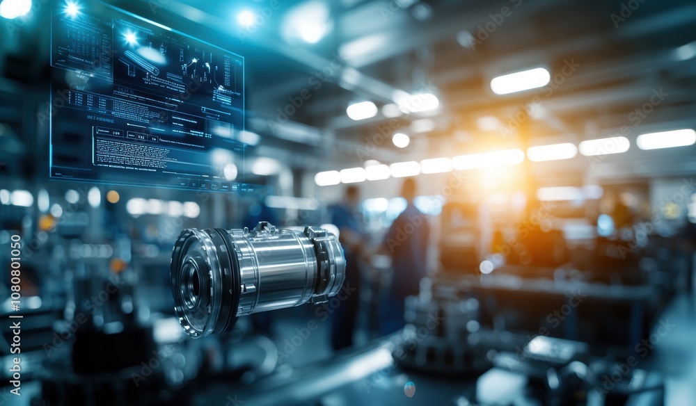 Fototapete turbocharger installation concept. a high-tech manufacturing facility showcasing intricate machinery