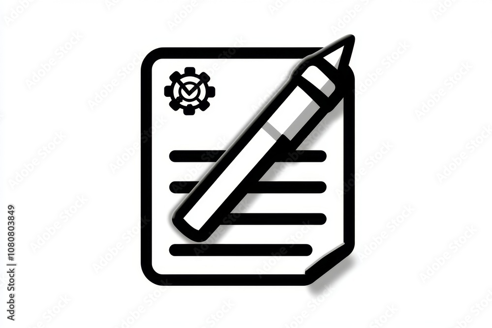 Aufkleber a minimalist icon of a blank paper with a single line drawn across, symbolizing creativity in a simp