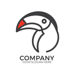 Obraz premium Simple nature toucan bird art style logo symbol icon design