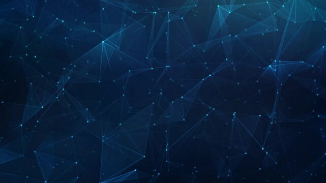 Blue Lines and Dots Plexus Abstract Connection Network, Ambients Motion Background.