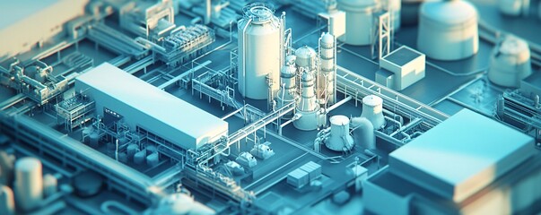 Fototapeta premium Industrial plant manufacturing products with modern equipment and advanced technology