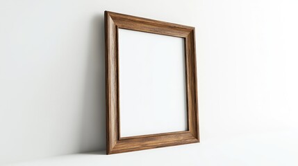 Vintage wooden frame mockup in A4 2x3 vertical format against a clean white backdrop 3D visualization