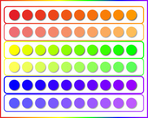 Rounded shape RGB color pallate design