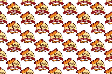 Hot dog seamless pattern background