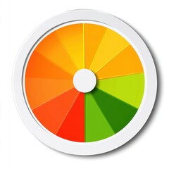 Obraz premium Color wheel with vibrant segments on a white isolated background.