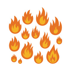 A set of fire vector illustration design