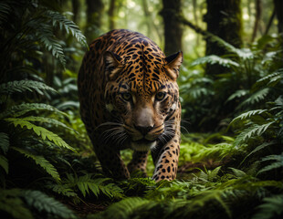 jaguar - animal, jaguar in the jungle, beautiful shot of an african leopard - jaguar
