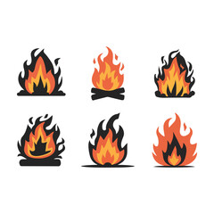 A set of fire vector illustration design
