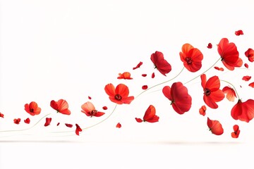 Red Poppy Flowers in Flight: A Delicate Dance of Nature