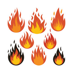 A set of fire vector illustration design

