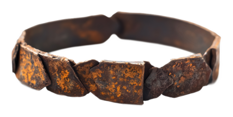 rusted metal bracelet isolated on white background