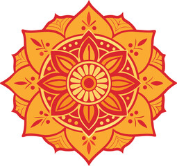Indian traditional mandala art design line art vector 