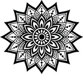 Indian traditional mandala art design line art vector 