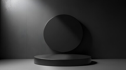 A beautiful and the colourful podium background on the colourful background , ight background with shadows , round podium on the colourful background , Empty stage podium background 