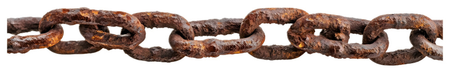 rusted metal chain isolated on white background