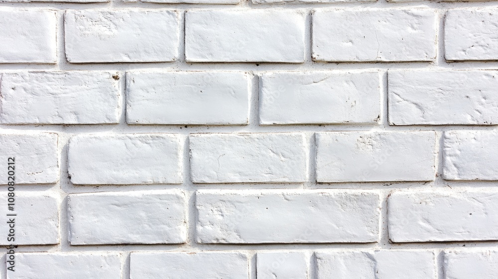 Aufkleber textured white brick wall with distinct patterns and subtle imperfections for architectural, interio