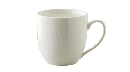 Elegant White Ceramic Coffee Mug with Smooth Surface, Ideal for Hot Beverages, Stylish Design for Home or Office Use, Perfect Addition to Your Kitchenware Collection