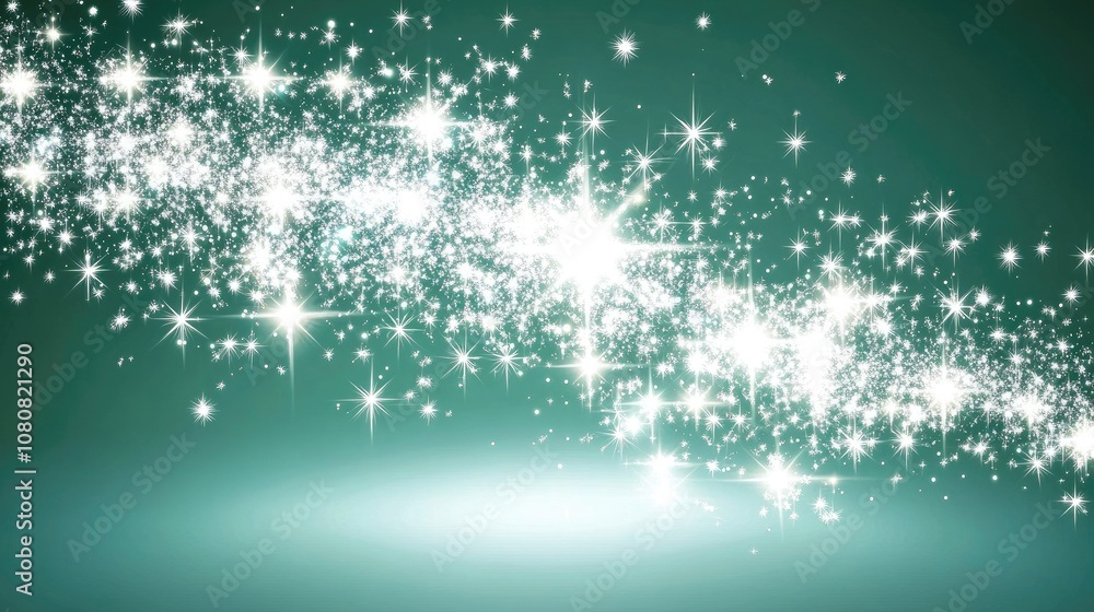 Poster sparkling stars and glittering lights creating a magical atmosphere with twinkling effects and soft 