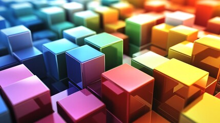 Obraz premium Colorful cubes forming an abstract background design