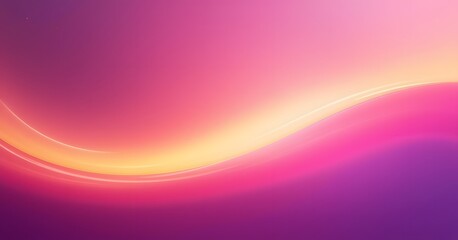 Obraz premium A vibrant gradient background with smooth, flowing lines in pink, purple, and yellow, creating a warm and dynamic wave-like effect that feels lively and futuristic.