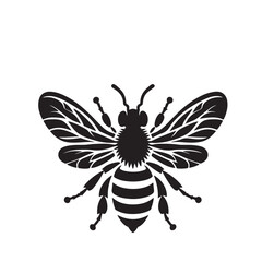 Fototapeta premium Honeybee vector design black and white. Bee silhouette. A honeybee logo, icon vector illustration.