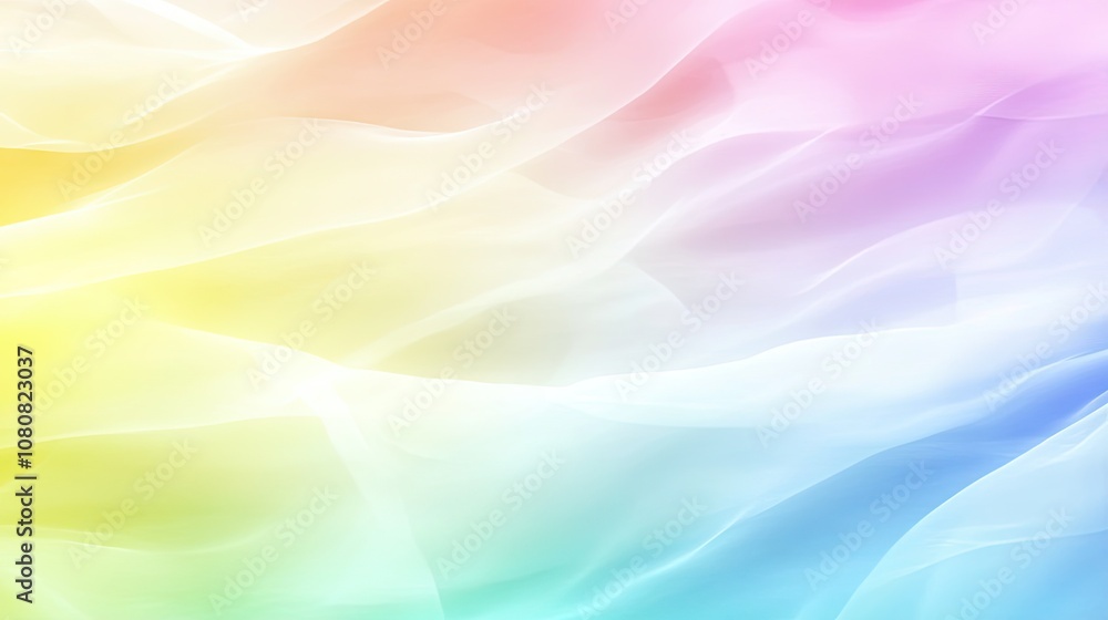 Aufkleber soft abstract waves of pastel colors creating a dreamy background suitable for various creative proj