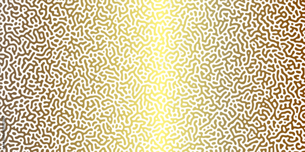 Poster abstract reaction-diffusion turing pattern natural texture brown gradient color scheme. linear desig