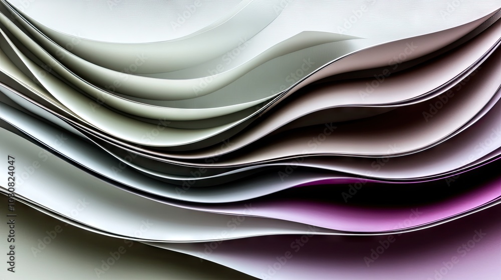 Poster Abstract Waves of Paper Texture with Soft Gradients and Flowing Lines in Muted Tones for Background or Design Element Use
