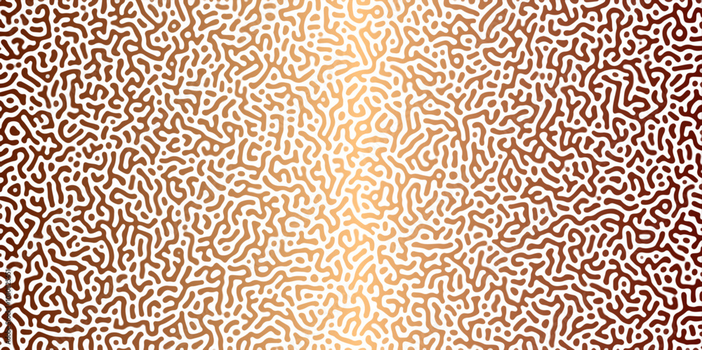 Poster abstract reaction-diffusion turing pattern natural texture brown gradient color scheme. linear desig