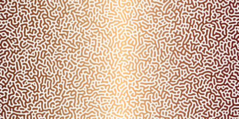 Abstract Reaction-diffusion Turing pattern natural texture brown gradient color scheme. Linear design with biological algorithm psychedelic background. Reaction-diffusion or truing patter