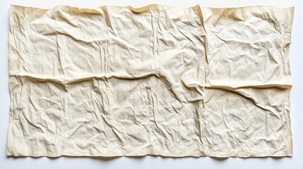 Obraz premium Crumpled Beige Fabric Textured Background for Creative Projects, Clothing Photography, or Textile Design Featuring Soft Neutral Tones and Natural Imperfections